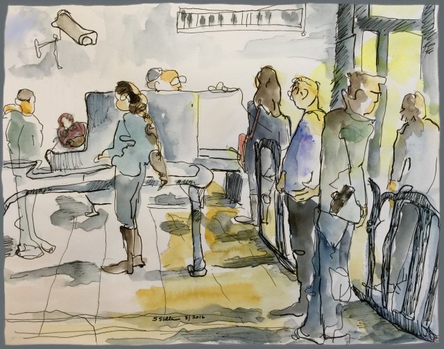 Line for security check