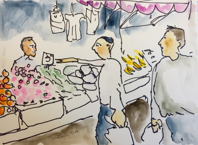 a booth at an outdoor market