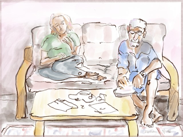 Two People Using Electronic Devices