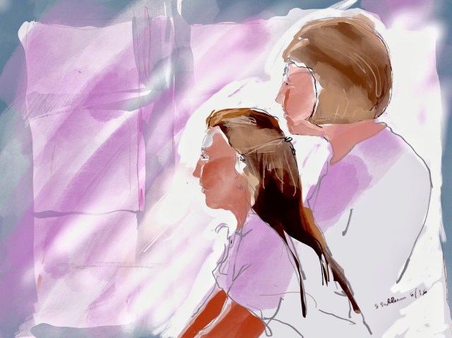 Mother and Daughter Watching Euro 16