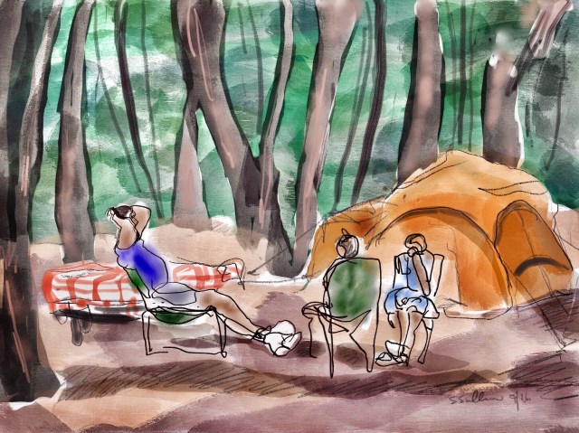 Relaxing at a Yosemite Campsite