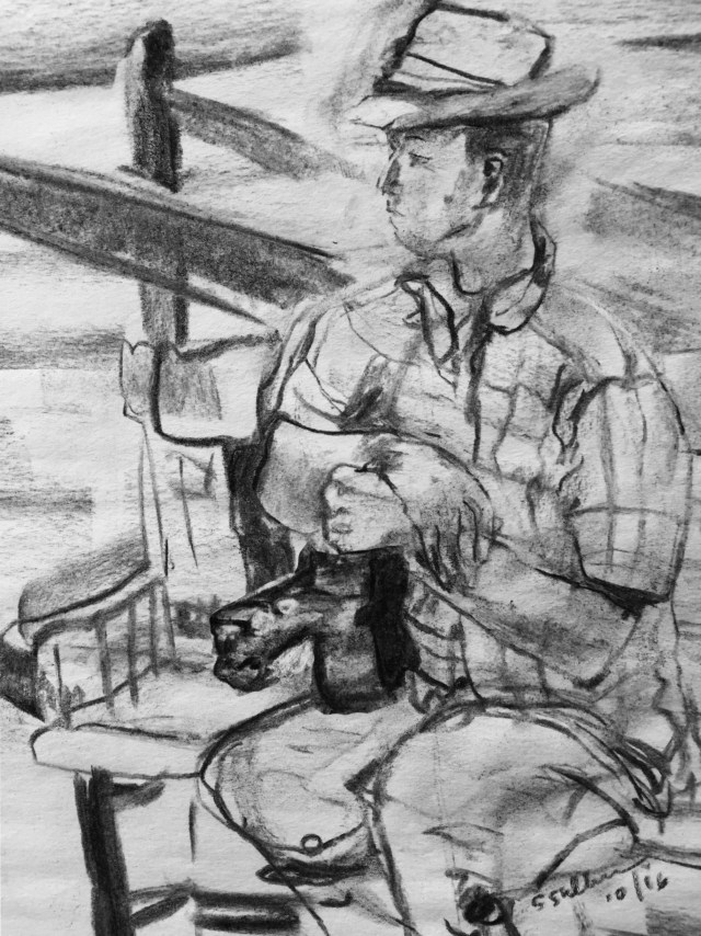 Man Sitting at Old Town State Park, San Diego