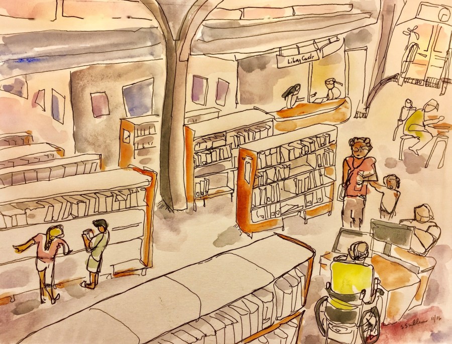 Looking Down from the Second Floor of the Mission Valley Library