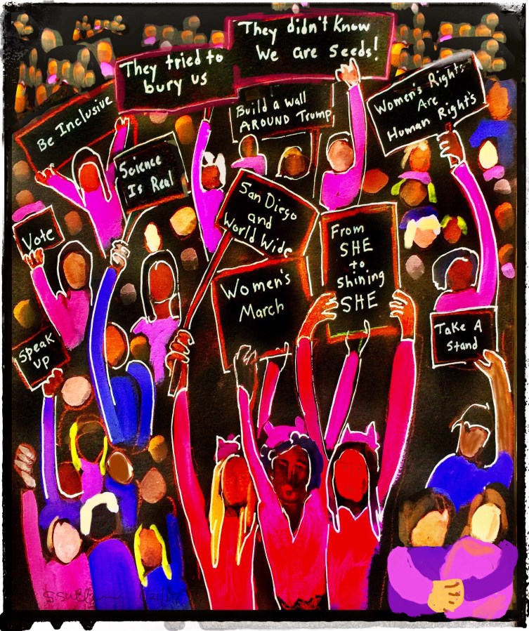 Signs from the Women's March in San Diego