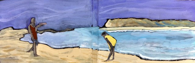 Father Daughter Frisbee at Mission Beach