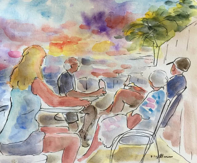 The Moment of Sunset Sketch of the moment the sun sets by Sarah Sullivan