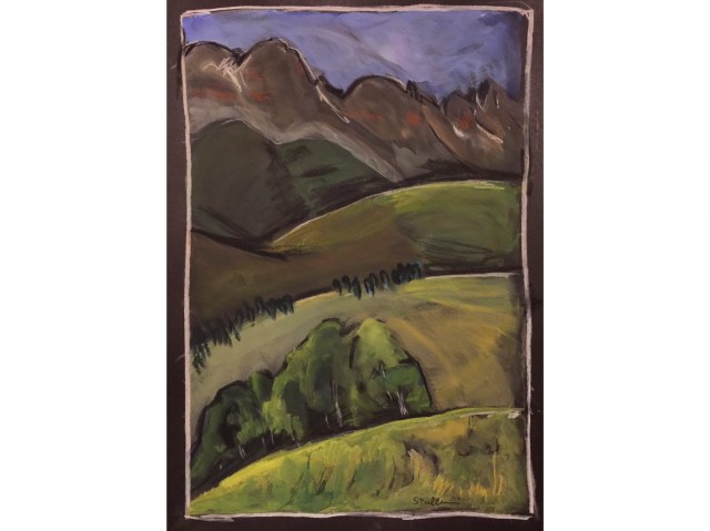 Sketch of Telluride Mountains and Meadows by Sarah Sullivan