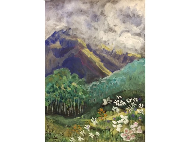 Sketch of San Juan Mountains in July by Sarah Sullivan
