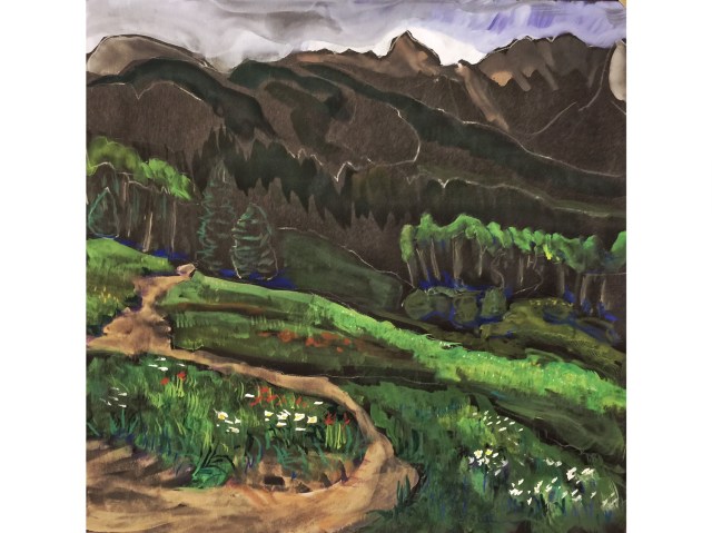 Sketch of a Meadow on the Village Bypass Trail by Sarah Sullivan