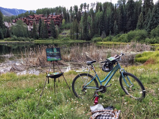 Photo showing my Plein Air Set-up by Sarah Sullivan