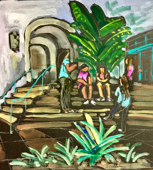 On the Steps of the Student Union