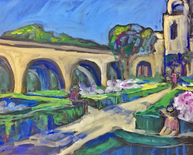 Sketch by Sarah Sullivan of Alcazar Garden