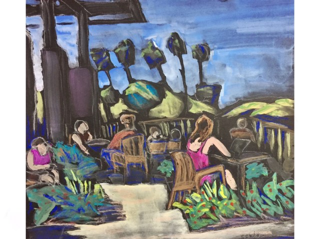 West Side of SDSU Sketch of the West Side of SDSU by Sarah Sullivan