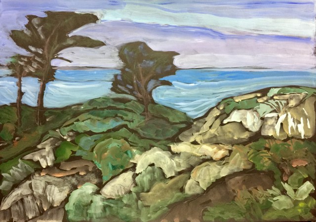 Sketch of Torrey Pines, Sea and Sky by Sarah Sullivan