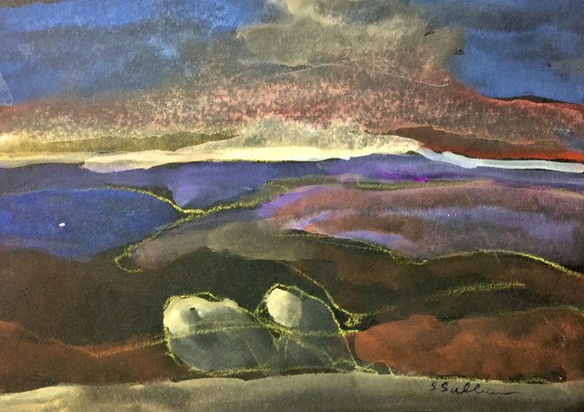 Sketch of the Sunset from South Fortuna Mountain by Sarah Sullivan