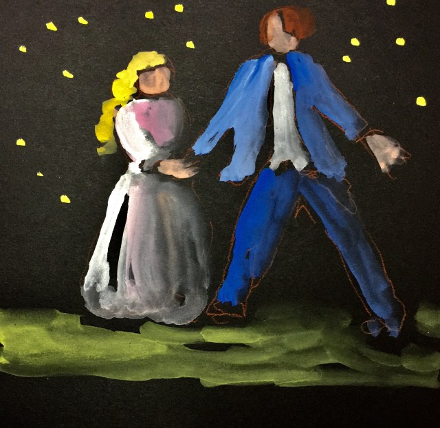 Sketch by Sarah Sullivan of Cast Rehearsing Pirates of Penzance at the SD Opera