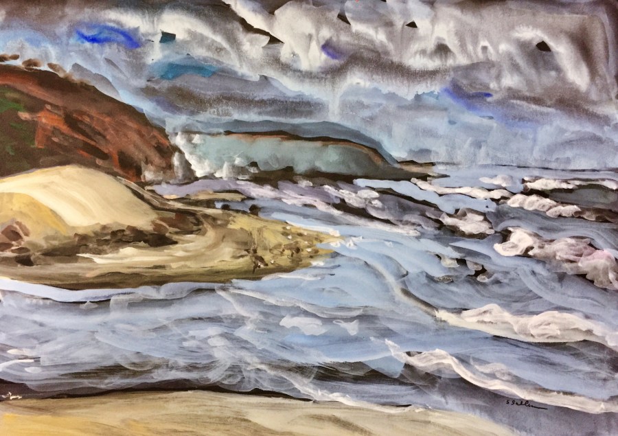 Sketch by Sarah Sullivan of Torrey Pines Beach