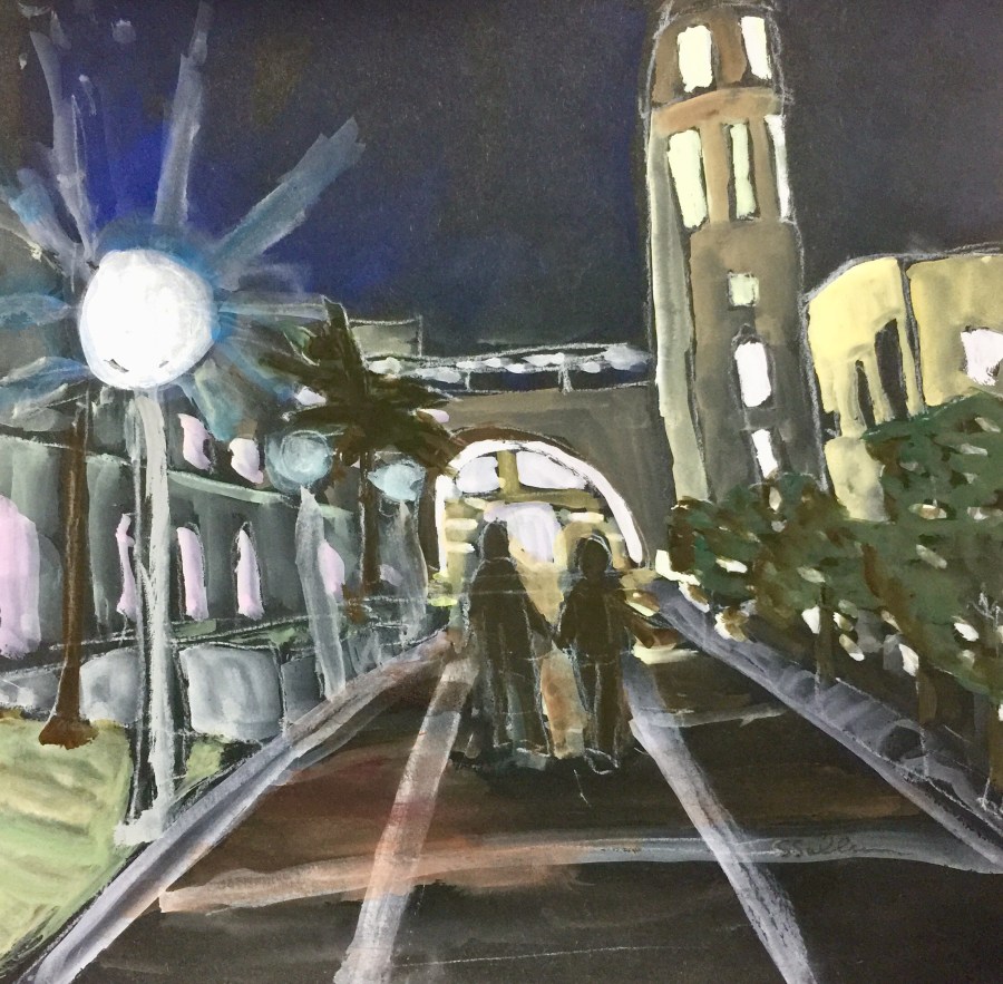 Sketch by Sarah Sullivan of the SDSU student union area
