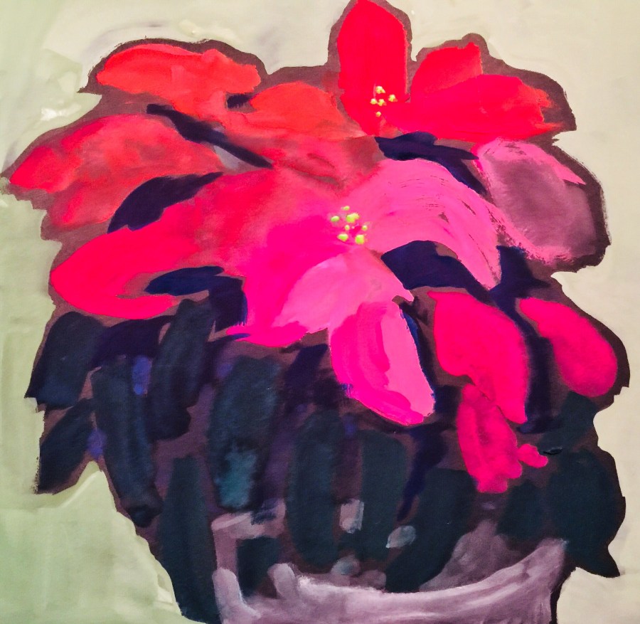 Sketch by Sarah Sullivan of Poinsettias
