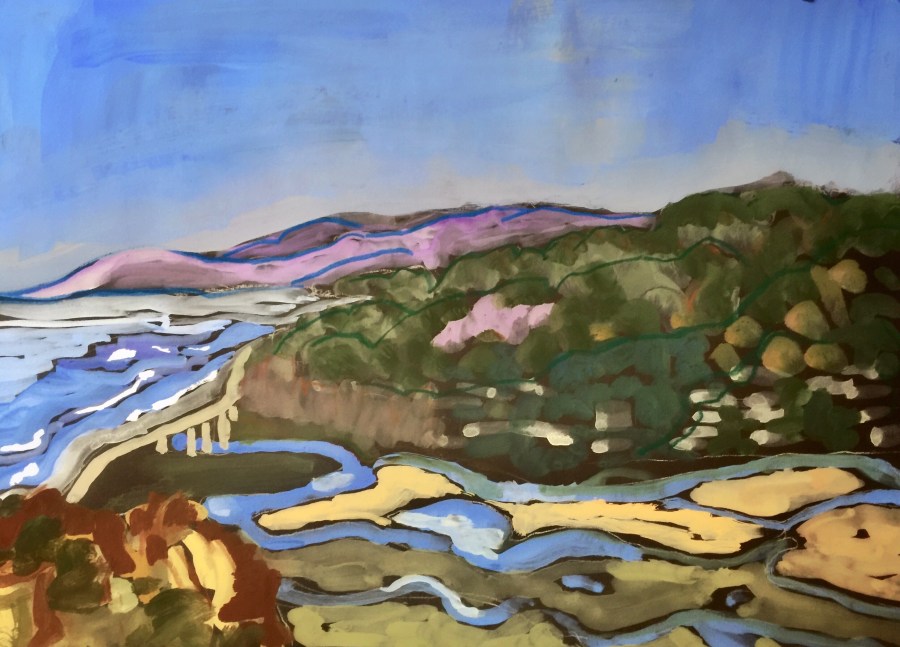 Sketch of Peñasquitos Lagoon and Valley by Sarah Sullivan