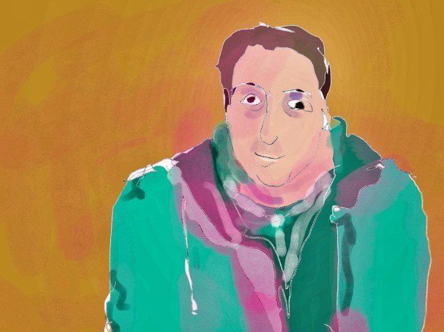 Sketch of a man on his birthday by Sarah Sullivan