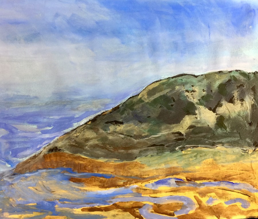 Sketch by Sarah Sullivan of A High Tide at Torrey Pines