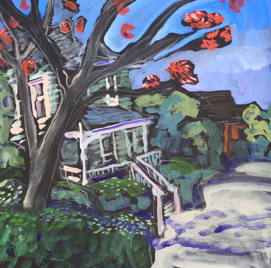 Sketch by Sarah Sullivan of Burton House at Heritage Park, Old Town San Diego, California