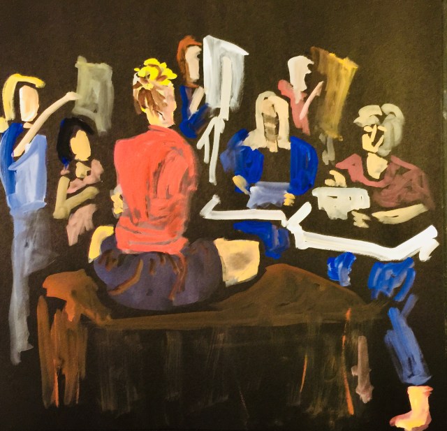 Sketch of a Painting Group by Sarah Sullivan