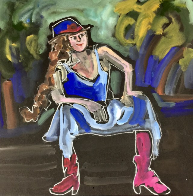 Sketch by Sarah Sullivan of a woman with attitude.