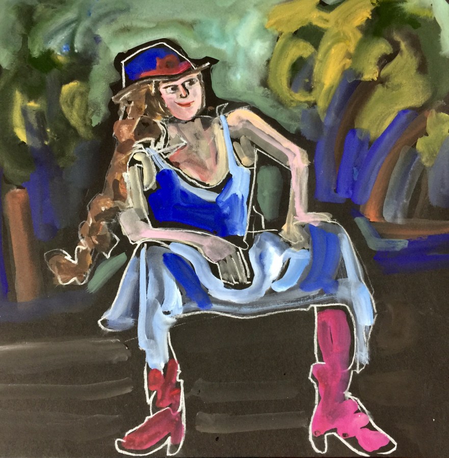 Sketch by Sarah Sullivan of a woman with attitude.