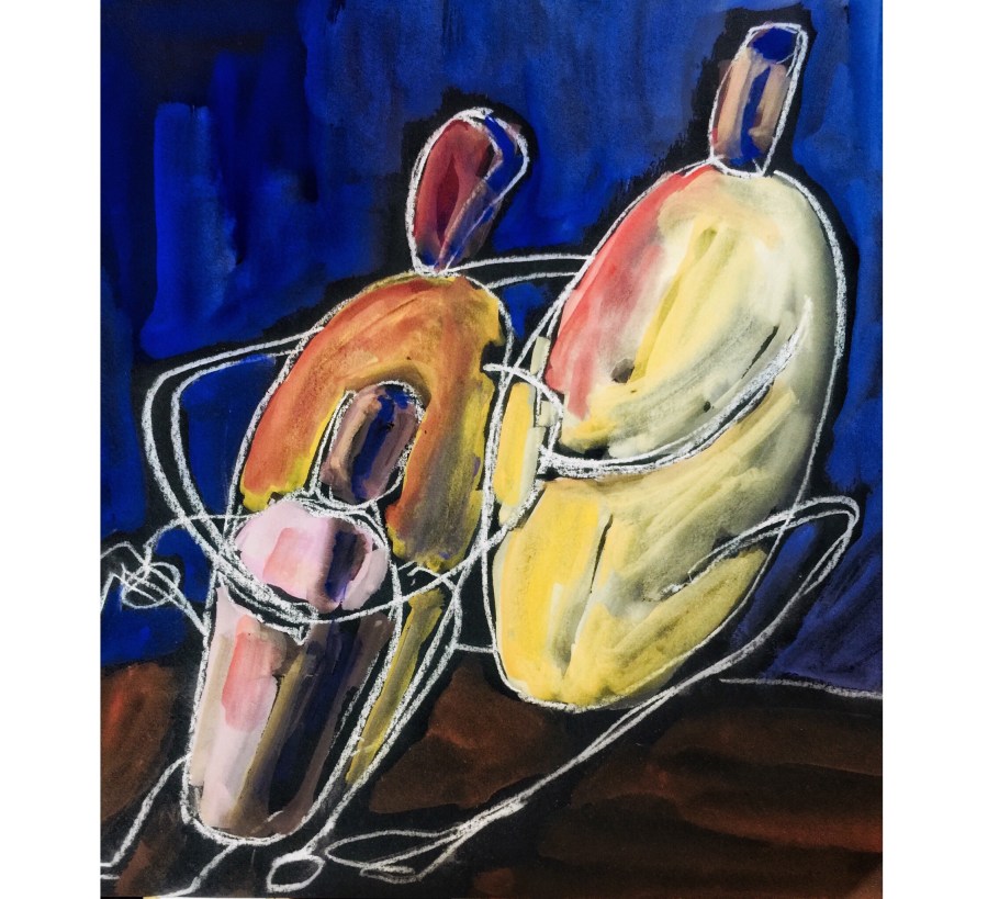 Sketch by Sarah Sullivan of a Sculpture by an unknown artist