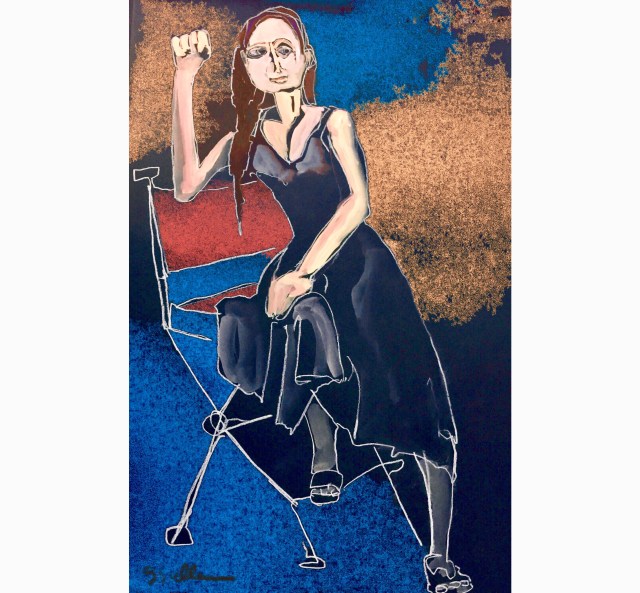 Sketch by Sarah Sullivan of a woman waiting