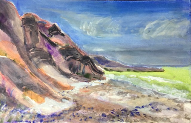 Sketch by Sarah Sullivan of a Second March Morning at Torrey Pines