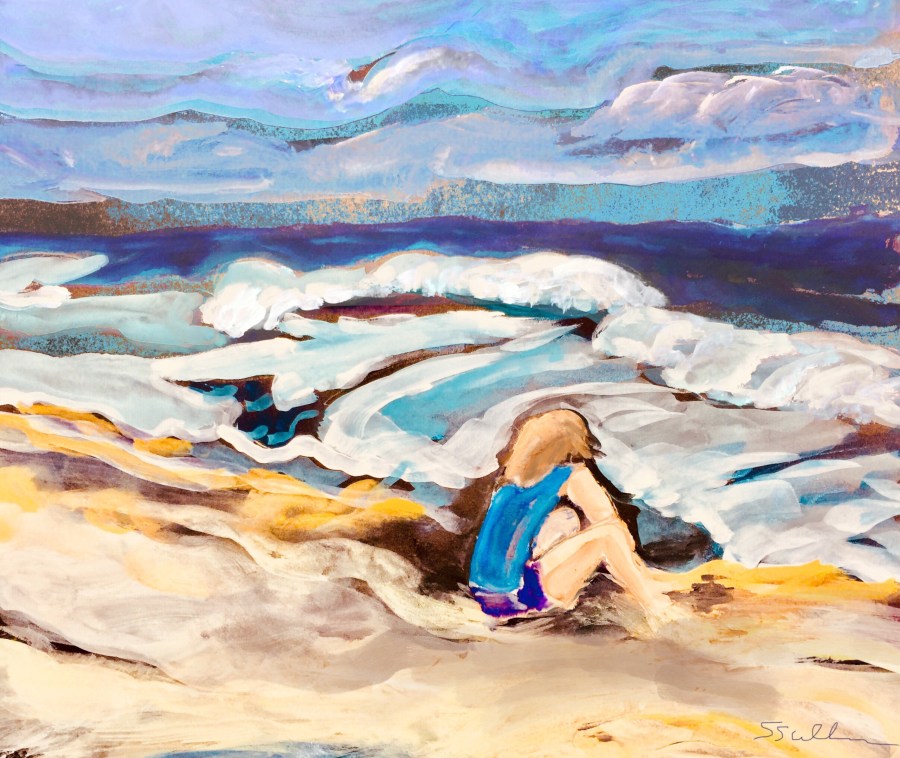 Sketch by Sarah Sullivan of a beach scene