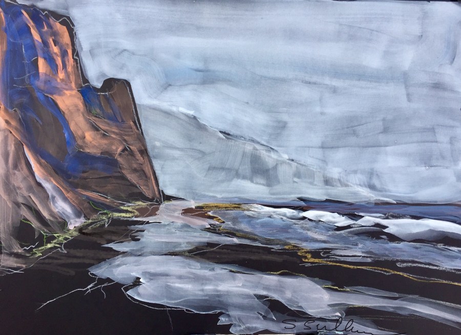 Sketch by Sarah Sullivan of Torrey Pines with Gray Skys