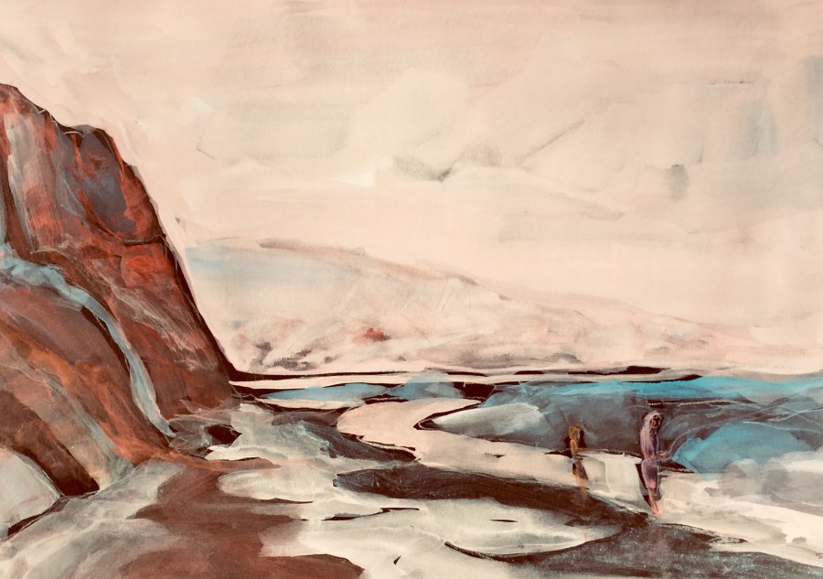 Sketch of Torrey Pines Beach by Sarah Sullivan