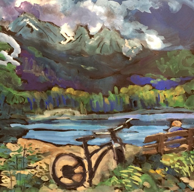 Sketch by Sarah Sullivan of a German Lake in June