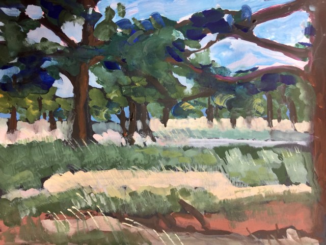 Sketch by Sarah Sullivan of a meadow near Boulder