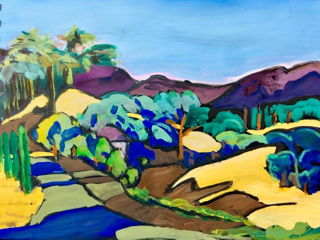 Sketch by Sarah Sullivan of El Cajon CA Hills