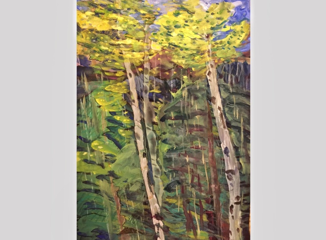 Sketch by Sarah Sullivan of Two Aspen Trees
