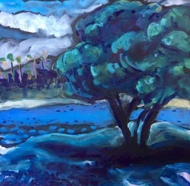 Sketch by Sarah Sullivan of a tree near San Diego's Mission Point