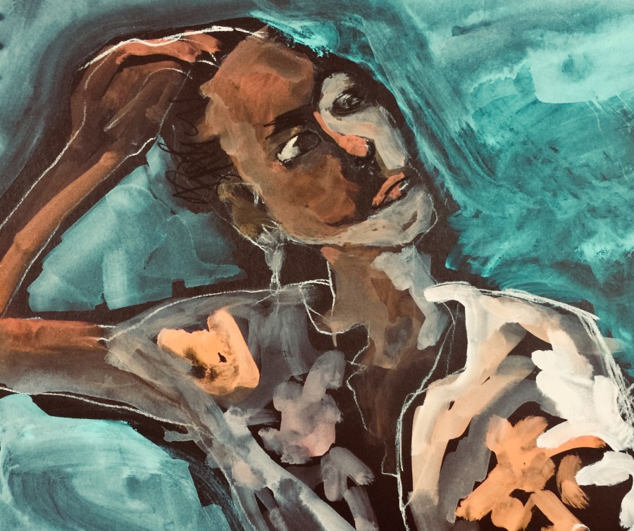 Sketch by Sarah Sullivan of a woman looking off to her left