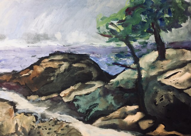 Sketch by Sarah Sullivan of a path at Torrey Pines