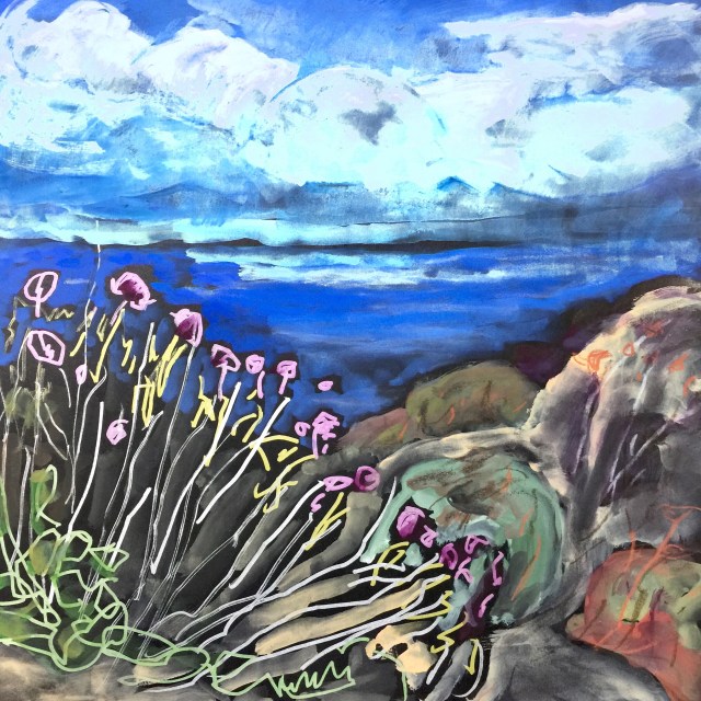 Sketch by Sarah Sullivan of some flowers at Torrey Pines State Park