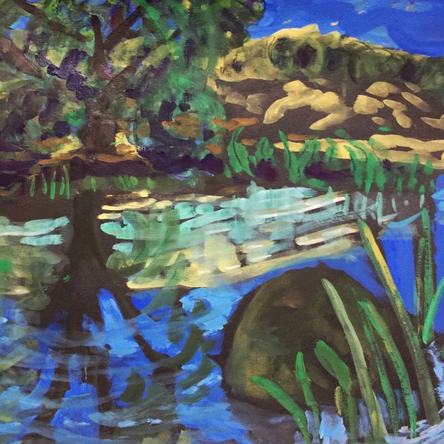 Sketch by Sarah Sullivan of a pond near Loomis California