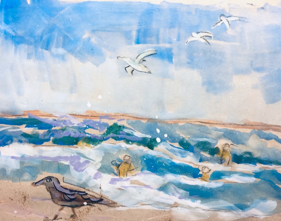 Sketch by Sarah Sullivan of Torrey Pines Beach