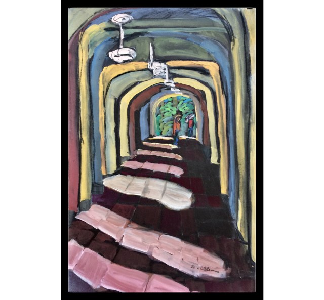 Sketch by Sarah Sullivan of Arches and Shadows at Balboa Park