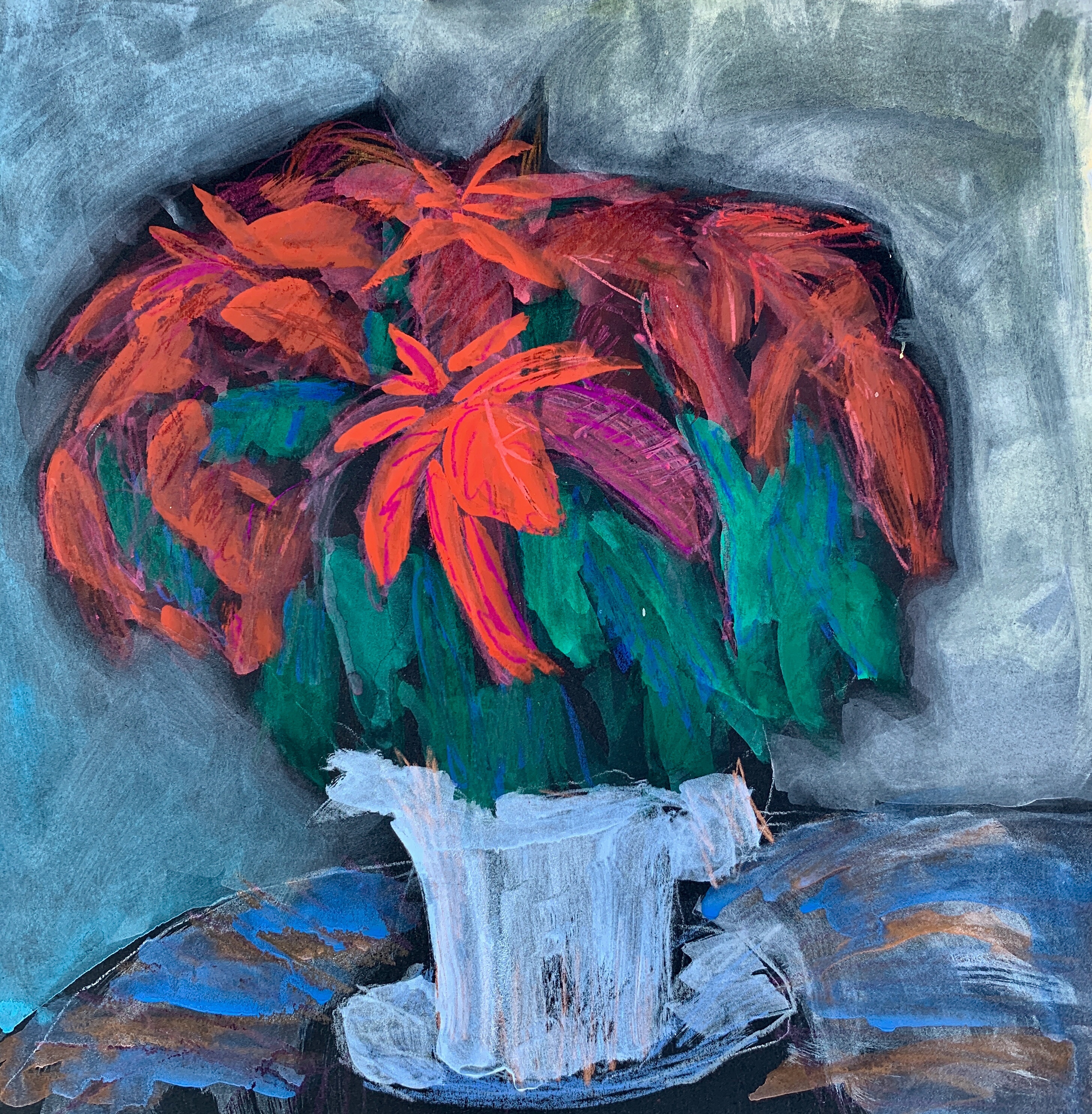 Sketch by Sarah Sullivan of a poinsettia