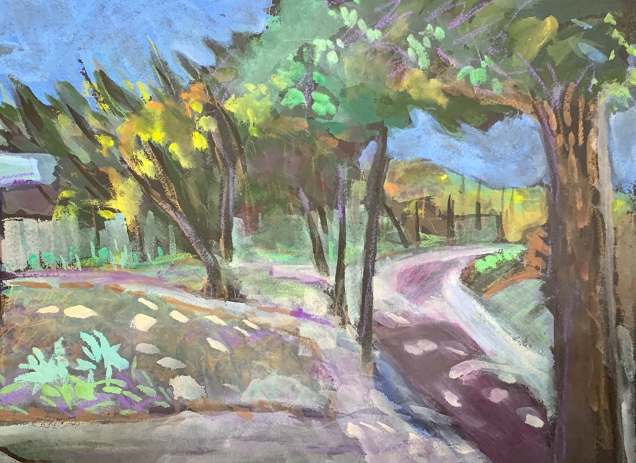 Sketch by Sarah Sullivan of a Street in San Diego