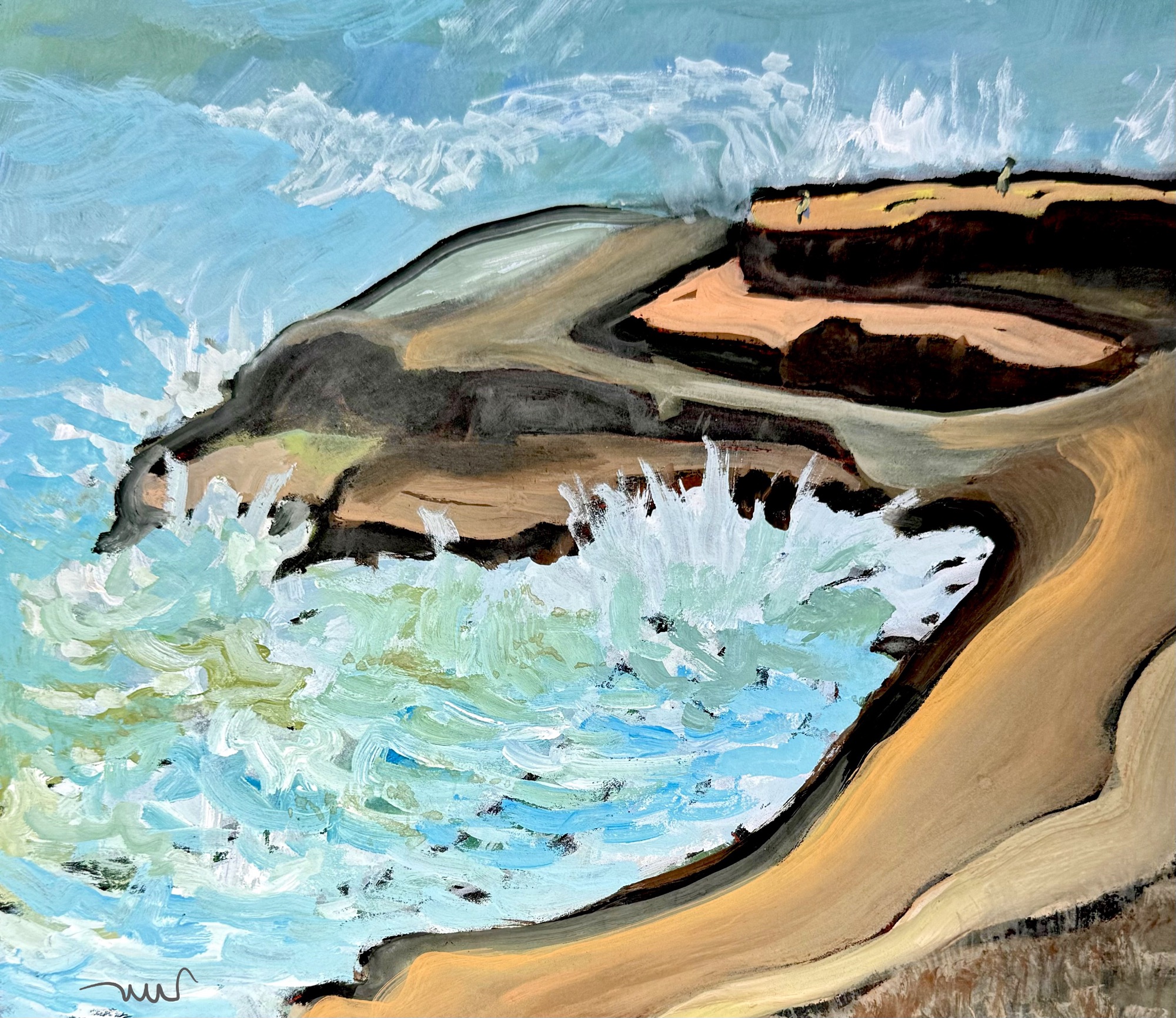 High Tide at Cabrillo Deliberate Sketching